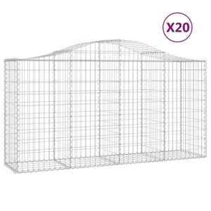 vidaXL Coșuri gabion arcuite 20 buc, 200x50x100/120cm, fier galvanizat
