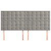 vidaXL Tăblie de pat gri deschis 180x5x118/128 cm catifea