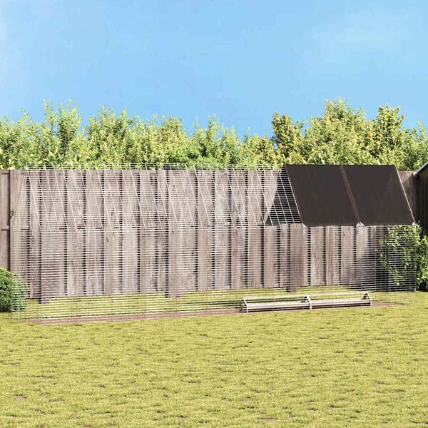 vidaXL Cușcă pentru pui 2 pcs Argintiu 600 x 100 x 210 cm