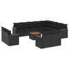 vidaXL Set mobilier de grădină cu perne, 13 piese, negru, poliratan