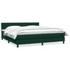 vidaXL Pat box spring cu saltea, verde &icirc;nchis, 200x210 cm, catifea
