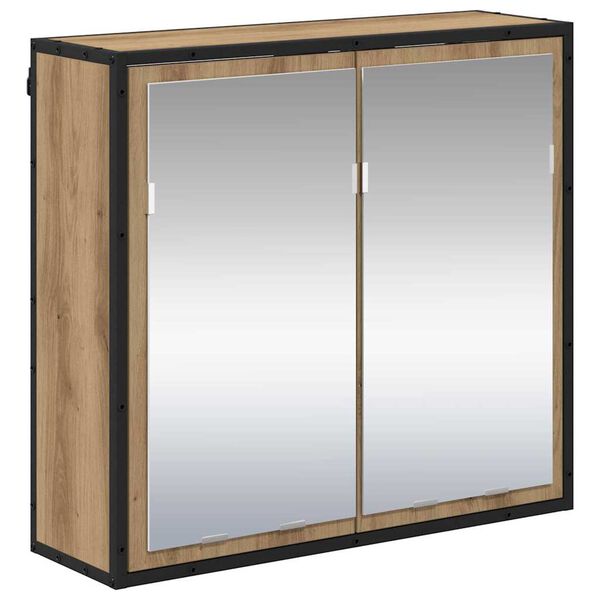 vidaXL Raft de perete cu raft cu ușă Stejar Artizanal 65 x 20 x 60 cm