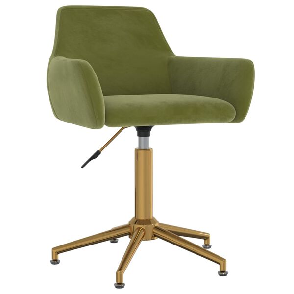 vidaXL Scaun de masă pivotant, verde deschis, catifea