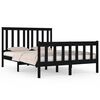 vidaXL Cadru de pat, negru, 140x190 cm, lemn masiv de pin