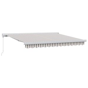 vidaXL Copertină retractabilă Gri deschis și alb. 300 x 250 cm