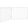 vidaXL Poartă de acces pentru c&acirc;ini pliabilă, 2 panouri, albă, 160 cm, lemn de plop
