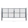 vidaXL Poartă de grădină din plasă, oțel galvanizat, gri, 400x150 cm