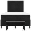 vidaXL Pat cu arcuri cu saltea cu headboard Negru 120 x 190 cm Catifea