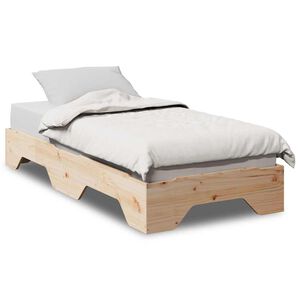 vidaXL Cadru de pat fără saltea stivuită 75x190 cm din lemn masiv