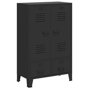 vidaXL Șifonier, stil industrial, 67 x 35 x 107 cm, negru, metal