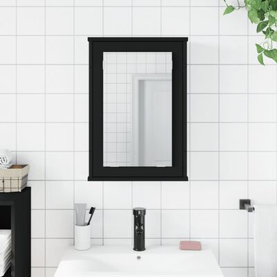 vidaXL Dulap baie cu oglindă negru 42x12x60 cm lemn compozit