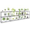 vidaXL Stand pentru plante cu 3 niveluri Negru 400 x 32 x 104 cm Oțel