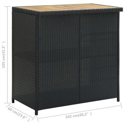 vidaXL Set mobilier de bar, 3 piese, negru, poliratan