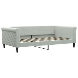 vidaXL Cadru de pat, gri deschis, 100x190 cm, catifea