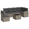 vidaXL Set canapele de grădină, 7 piese, cu perne, gri, poliratan