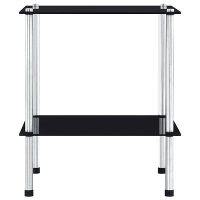 vidaXL Raft cu 2 niveluri, negru, 40 x 40 x 47 cm, sticlă securizată