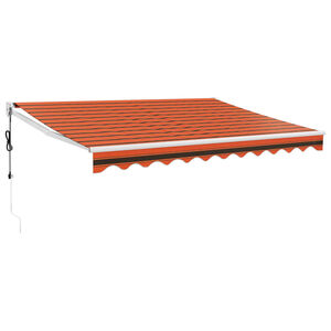 vidaXL Copertină retractabilă automată, portocaliu și maro, 3x2,5 m