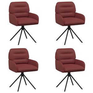 vidaXL Scaune de dining rotative 4 buc. Piele artificială Roșu Vin