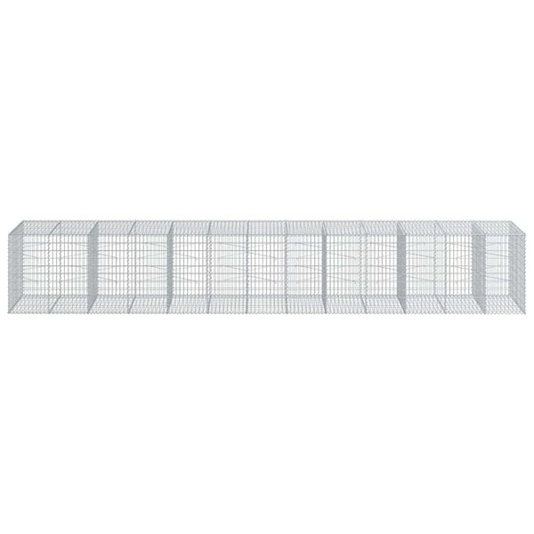 vidaXL Coș gabion cu capac, 650x100x100 cm, fier galvanizat