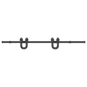vidaXL Set feronerie pentru ușă glisantă, negru, 183 cm, oțel