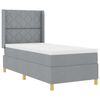 vidaXL Pat cu arcuri cu benzi LED Gri deschis 90 x 200 cm țesătură