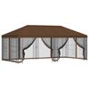 vidaXL Pavilion cu panouri laterale 6 x 3 m Maro Poliester și oțel