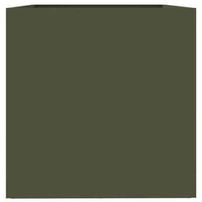 vidaXL Jardinieră, verde măsliniu, 62x40x39 cm, oțel laminat la rece