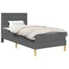 vidaXL Cadru de pat cu saltea Gri &icirc;nchis 90 x 190 cm țesătură