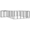 vidaXL Țarc c&acirc;ini 26 panouri negru 50x100 cm oțel vopsit electrostatic