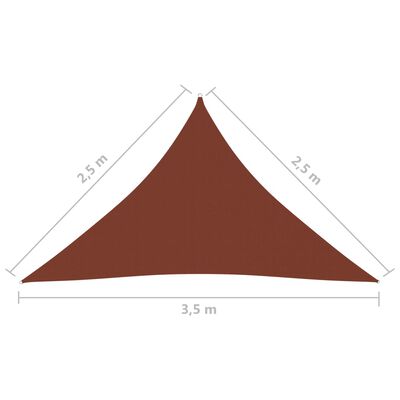 vidaXL Parasolar cărămiziu 2,5x2,5x3,5 m țesătură oxford triunghiular