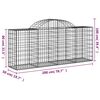 vidaXL Coșuri gabion arcuite 3 buc, 200x50x80/100 cm, fier galvanizat