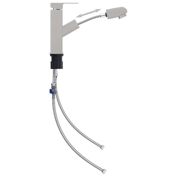 vidaXL Robinet chiuvetă de baie retractabil, argintiu, 157x172 mm