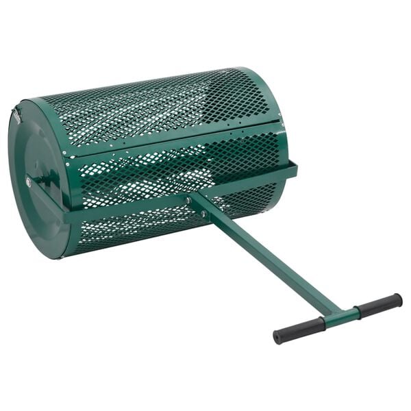 vidaXL Distribuitor de compost, 75L, verde, Ø40x60 cm, oțel