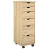 vidaXL Cabinet mobil 34 x 39 x 93,5 cm Lemn de pin masiv Maro