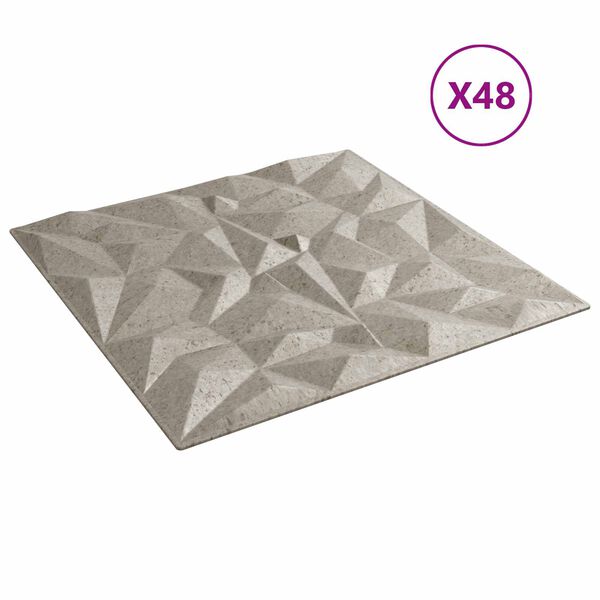 vidaXL Panouri de perete 48 pcs Beton Amethyst 50 x 50 cm Spumă XPS