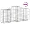 vidaXL Coșuri gabion arcuite 20 buc, 200x50x80/100 cm, fier galvanizat