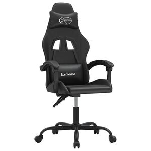 vidaXL Scaun de gaming pivotant, negru, piele ecologică