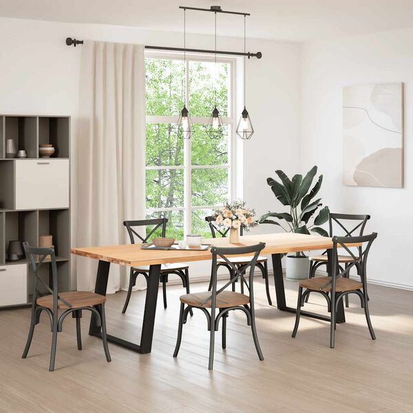 vidaXL Picioare de masă în formă de U, 2 buc., negru, 100x(72-73) cm, oțel