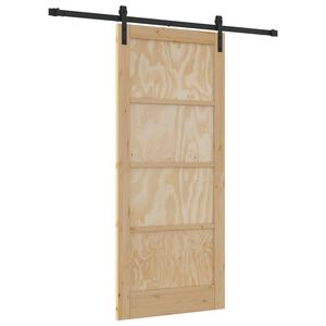 vidaXL Ușă glisantă 86 x 198,5 cm Lemn masiv de pin Natural și Negru