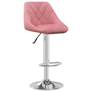 vidaXL Scaun de bar, roz, catifea