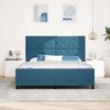vidaXL Pat cu arcuri cu headboard Albastru &icirc;nchis 180 x 200 cm Catifea