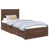 vidaXL Cadru de pat cu headboard Stejar marron și argintiu 90 x 190 cm
