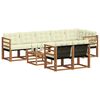vidaXL Set de canapele de exterior cu pernă 9 pcs Natural și Crem