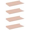 vidaXL Raft suspendat Pe perete 4 pcs Roz 40 x 18 x 2,5 cm Oțel