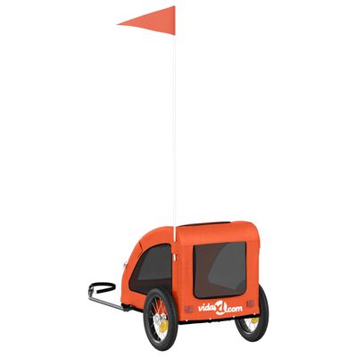 vidaXL Remorcă de bicicletă animale companie, portocaliu, oxford/fier