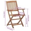 vidaXL Scaune pliabile de exterior cu perne, 8 buc., lemn masiv acacia