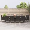 vidaXL Set mobilier de exterior cu perne, 11 piese, negru, poliratan