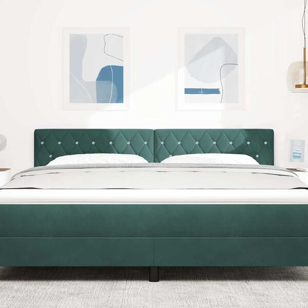 vidaXL Tăblie cap cu headboard Verde închis 180 cm Piele artificială