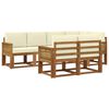 vidaXL Set de canapele de exterior 7 pcs Natural și Crem Poliester