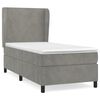 vidaXL Pat box spring cu saltea, gri deschis, 100x200 cm, catifea